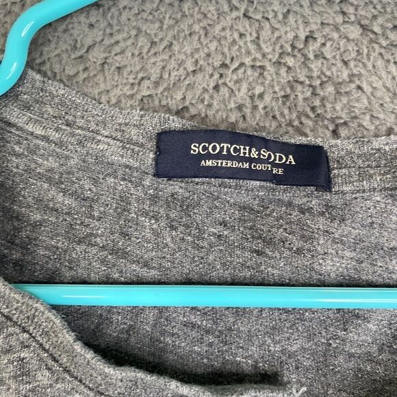 Scotch & Soda Sweater Shirt Men's Large Grey Cotton Henley Long Sleeve - Picture 5 of 11